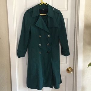 London fog teal trench coat size 10P